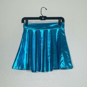 Urban Coco | Electric Blue Metallic Mini Skirt